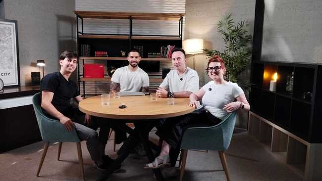 Con Jaume Lahoz, Josep Deulofeu y Carlos Ortega